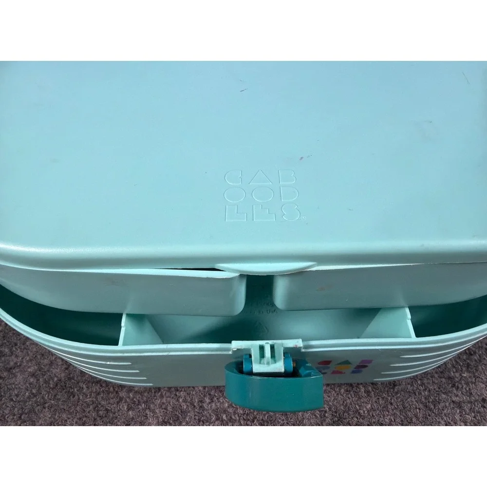 Vintage Caboodles 2615 Signature 2-Swing Tray Cosmetic Organizer Purple Teal 90s
